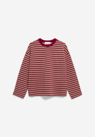 Armedangels - Frankaa Sweater Maarlen Stripe velvet red/honey reed