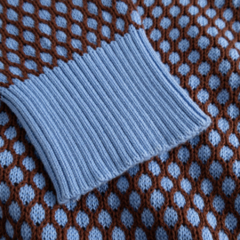 Dedicated - Husie Sweater Blue/Cappucino Brown