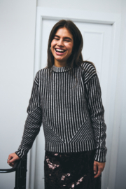 Ichi - Kamara Stripe 5 Pullover Chocolate