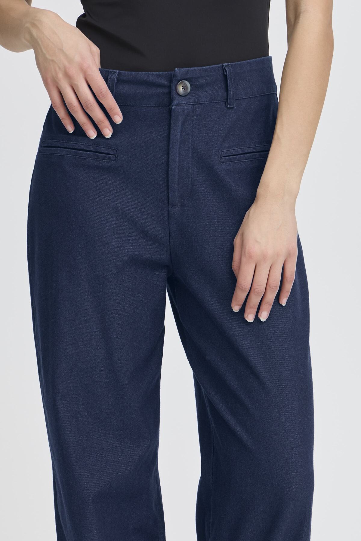 Ichi - Kate Denim Pants dark blue