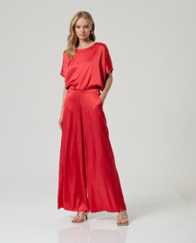 Surkana - Wide Satin Pants Red
