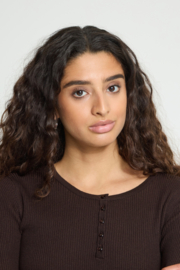 Ichi - Luls O-Neck Rib Sweater Chocolate