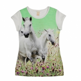 t-shirt Marty white horses