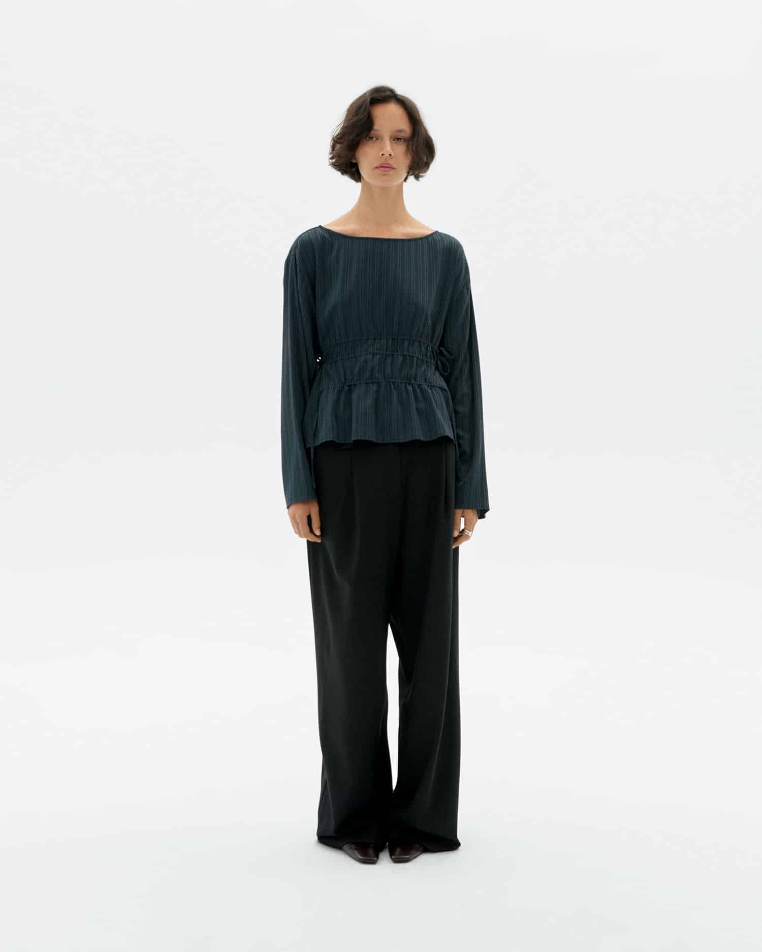 Thinking Mu - Devin Blouse dark green