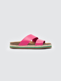 Nice Things - Leather Espadrille Slipper Fushia