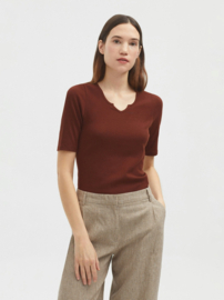 Nice Things - Rib T-shirt Chocolate Brown