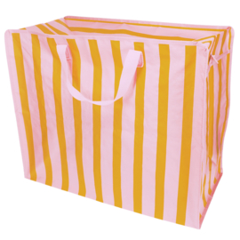 Jumbo Storage Bag Orange/Pink Stripes