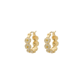 Anna + Nina - Daisy Coloured Ring Earrings Goldplated