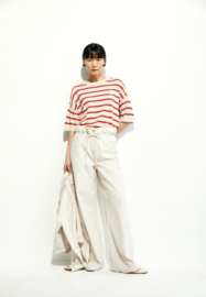 Armedangels - Lizaa Lino Top Stripes white-coral