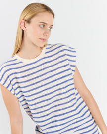 Wemoto - Chloe Summer Knit Top Blue Stripe
