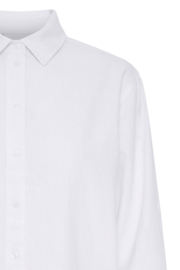 Ichi - Lino Shirt Long Sleeves White