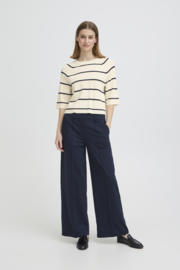 Ichi - Boston Midsleeve Top Birch Striped