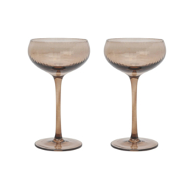The Lou - Coupe Glass Set of 2 Smoke