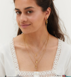 Anna + Nina - Sweet Stripe Hoop Earrings Brass Goldplated