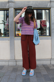 Nice Things - Chestnut Flowy Pants with piping pockets