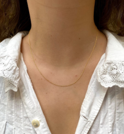 Anna + Nina - Anchor Plain Necklace Short Silver Goldplated