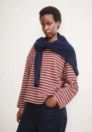 Armedangels - Frankaa Sweater Maarlen Stripe velvet red/honey reed