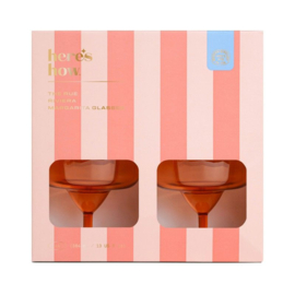 Here's How - The Rue Margarita Glass (acrylic) Set of 4 Orange