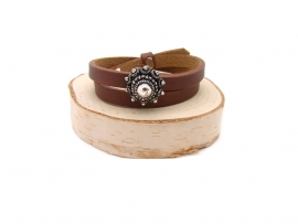 Zeeuwse knop leren armband