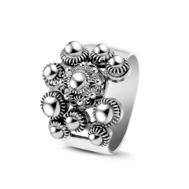 Zeeuwse knop ring in sterling zilver maat 17,50