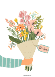 Colourful orange | A6 | flowers | white
