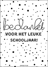 A6 kaart |Bedankt voor het leuke schooljaar!