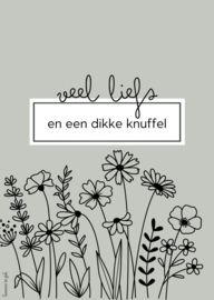 Kaart | A6 | nude april | veel liefs, en een dikke knuffel