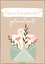 Kaart | A6 | Opa en Oma geworden, gefeliciteerd!
