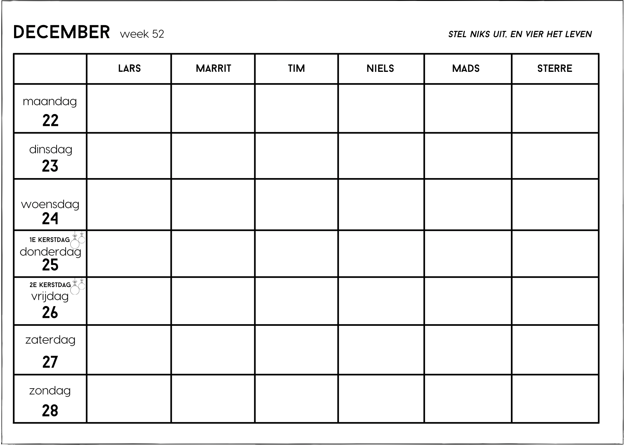 Pré order | 6 pers planner| Nederlands | GEPERSONALISEERD! + 20 A6 kaarten