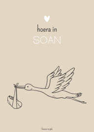 Kaart | A6 | Hoera in soan | nude