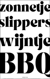 Tuinposter | 60 x 80 cm | zonnetje, slippers, wijntje, BBQ