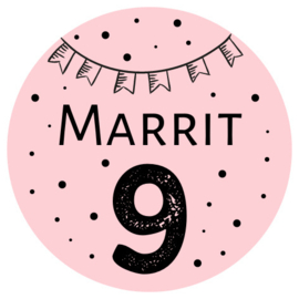 Sticker verjaardag gp | roze | 4