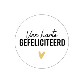 Sticker | van harte gefeliciteerd