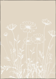 Kaart | A6 | nude | Veld met bloemen