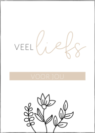 A6 kaart | nude | veel liefs voor jou