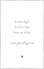 Tuinposter | 60 x 80 cm | De sinne skynt, de loft is blau