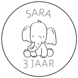 Sticker verjaardag gp | mint | olifantje