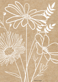 A6 kaart | kraft | Bloemen 3