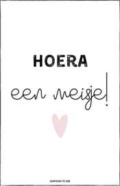 A6 kaart | hoera een meisje!