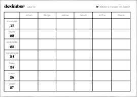 Pré order | 6 pers planner| FRYSK | GEPERSONALISEERD!  | uitlevering 26 oktober