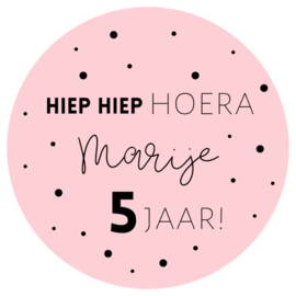 Sticker verjaardag gp | roze | 5