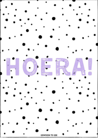 A6 kaart | Hoera! | lila