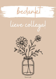 Kaart | a6 | nude | Bedankt, lieve collega!