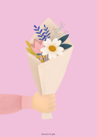 Colourful orange | A6 | flowers | pink