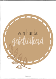 A6 kaart | nude | van harte gefeliciteerd