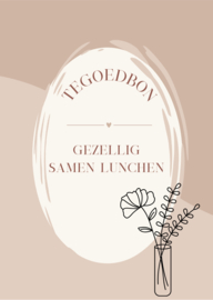 Kaart | A6 | Tegoedbon | gezellig samen lunchen