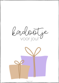 A6 kaart | lila | Kadootje voor jou!