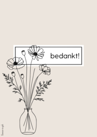 Kaart | A6 | nude april | Bedankt!