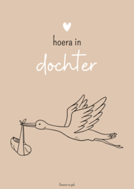 Kaart | A6 | Hoera in dochter | nude