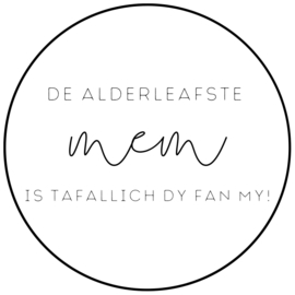 Muurcirkel | 15 cm | De alderleafste mem is tafallich die fan my!